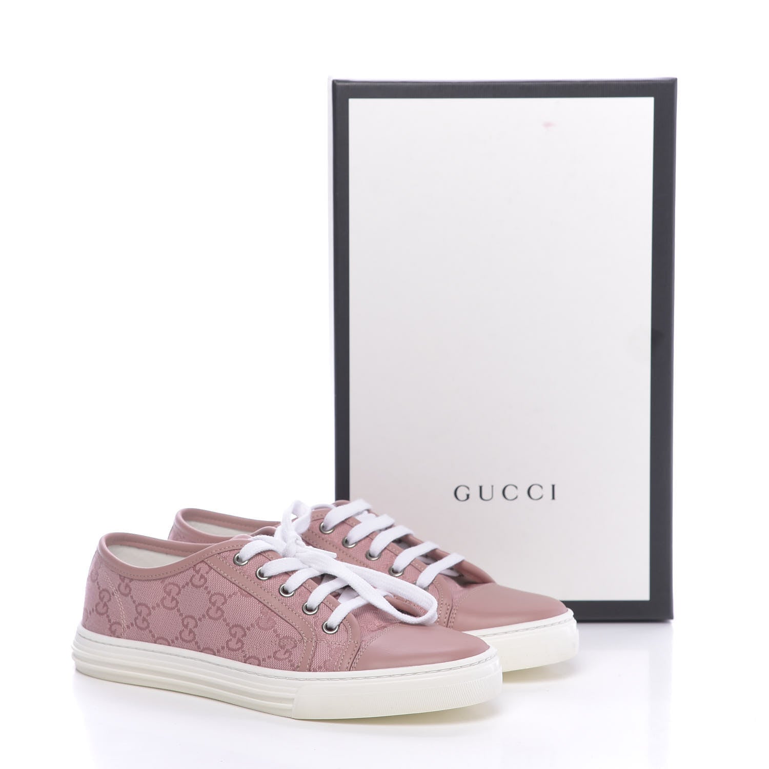 Gucci GG Monogram Calfskin Womens Low Top Sneakers 37 Pink Soft Pink 13 of 13