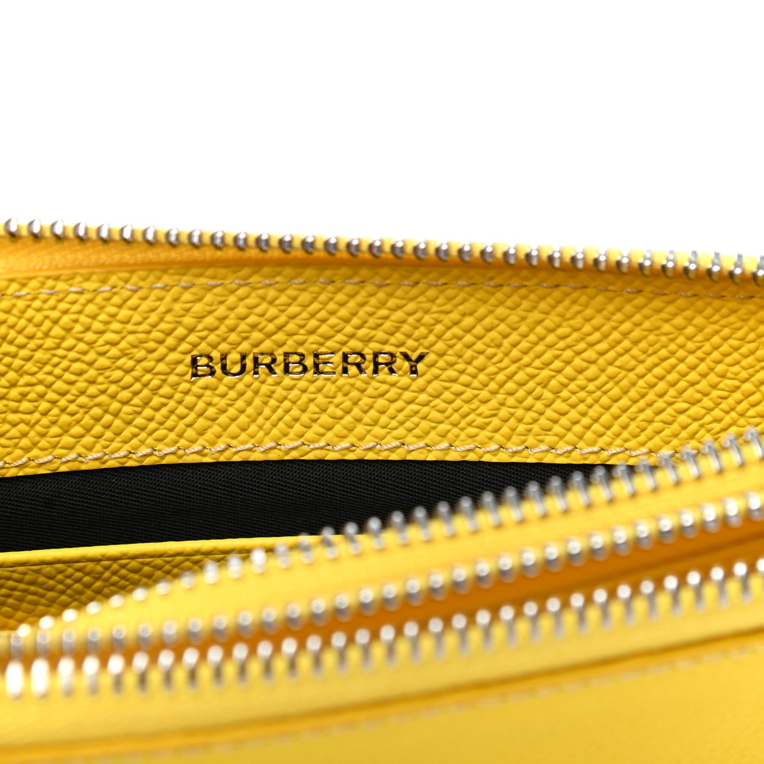 Burberry Calfskin Laurie Icon Stripe Zip Pouch Yellow 5 of 5