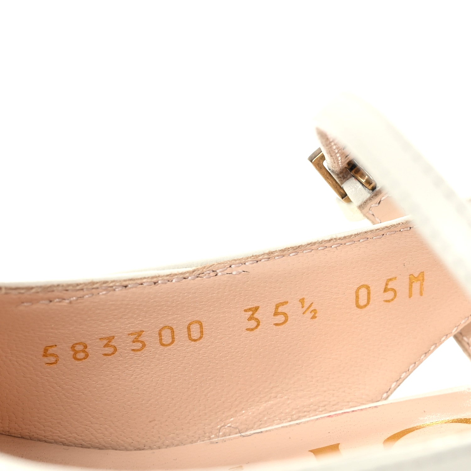 Gucci Malaga Kid Zumi Low Heel Slingback Pumps 35.5 White 6 of 7