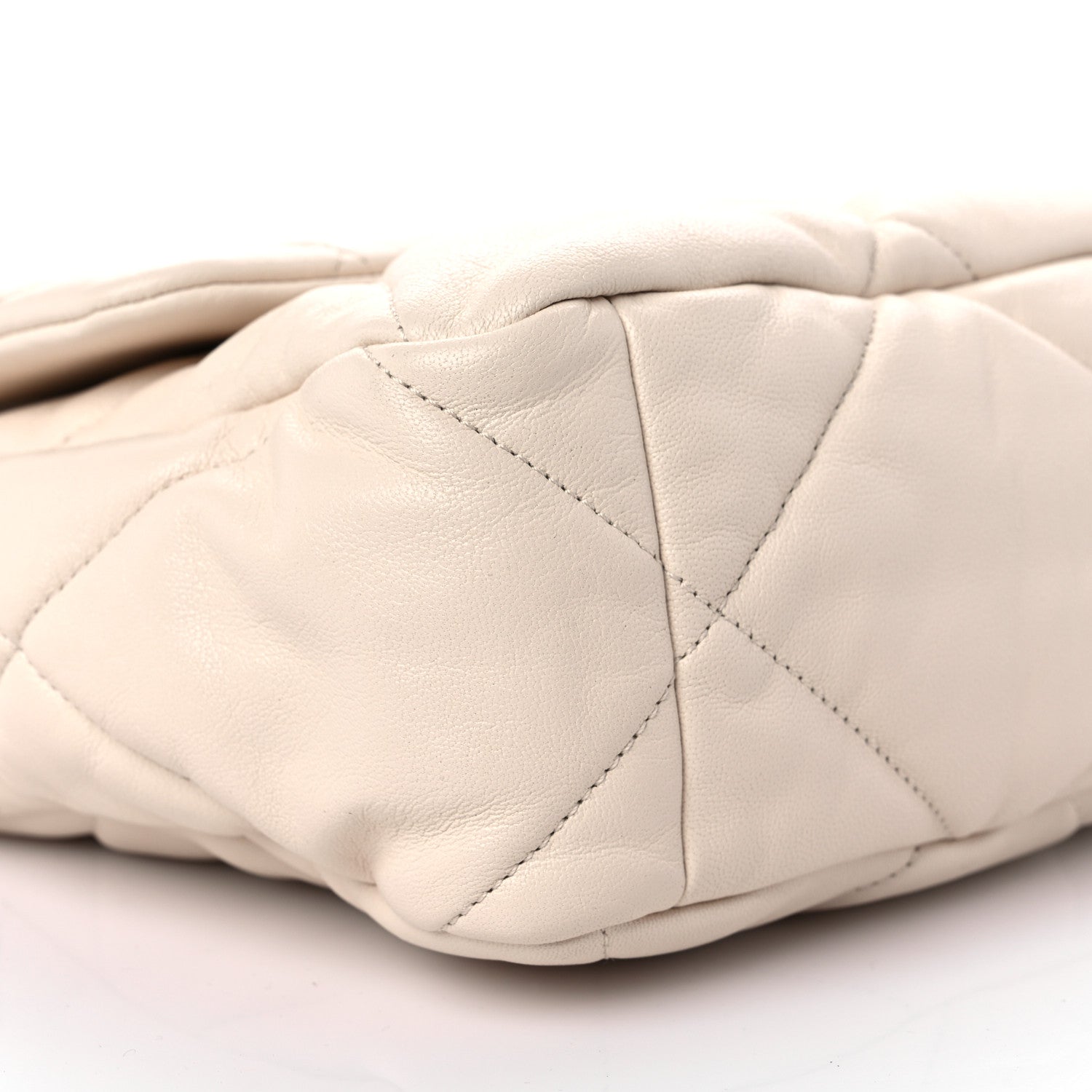 Chanel Goatskin Quilted Large Chanel 19 Flap Light Beige 8 of 10