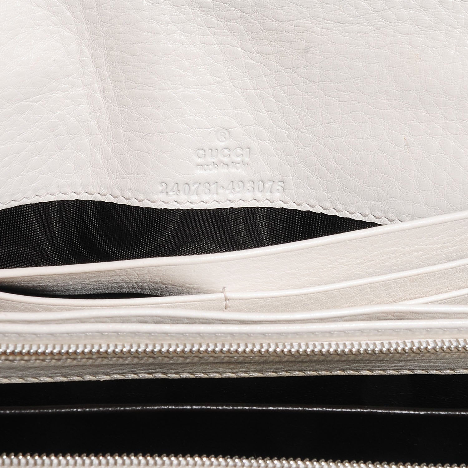 Gucci Guccissima Horsebit Flap Continental Wallet Off White 5 of 6