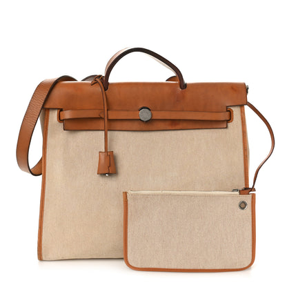 Hermes Toile Vache Hunter Herbag Zip 39 MM Beige Naturel 3 of 16