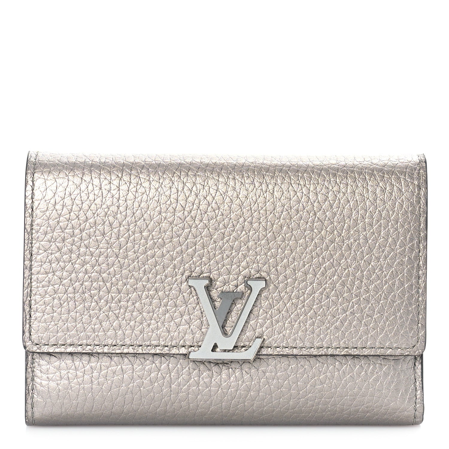 Louis Vuitton Taurillon Capucines Compact Wallet Silver 1 of 11