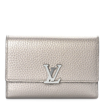 Louis Vuitton Taurillon Capucines Compact Wallet Silver 1 of 11