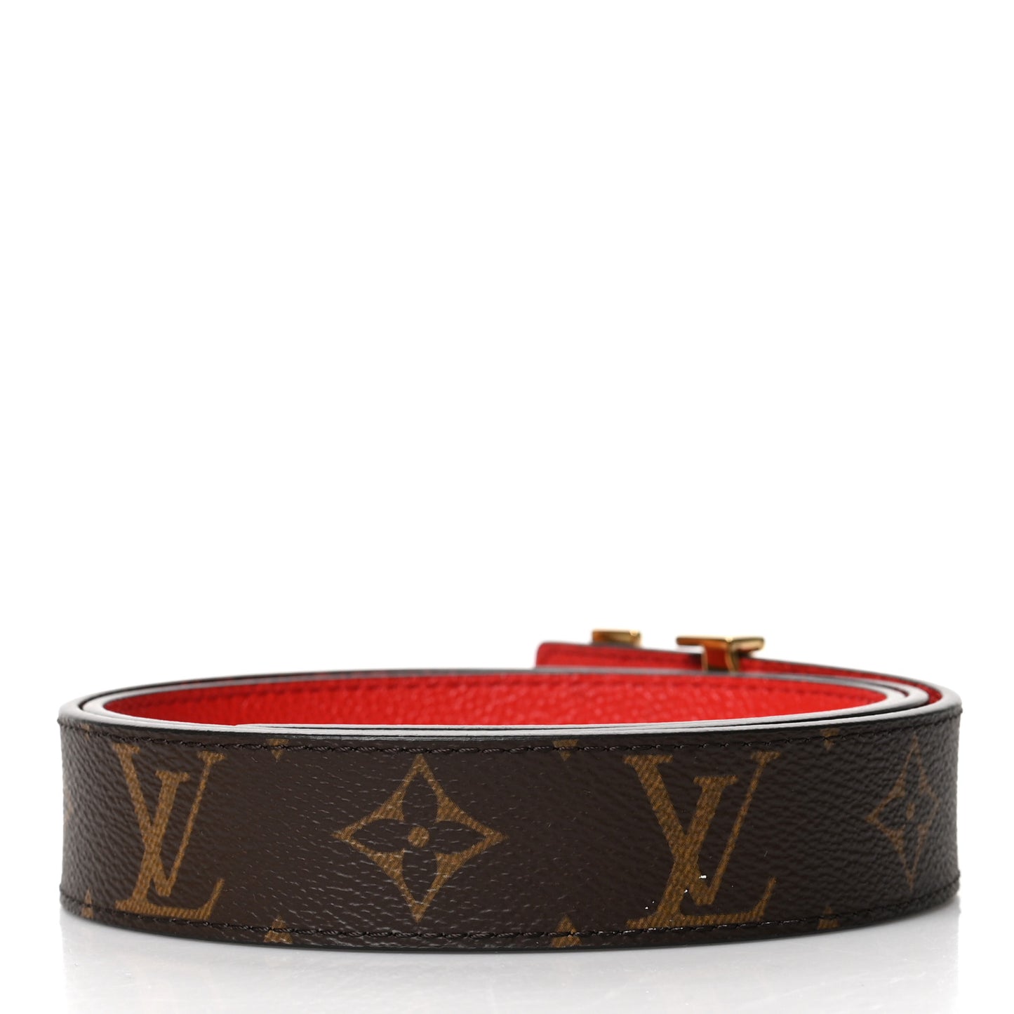 Monogram 30mm LV Initiales Reversible Belt 85 34 Coquelicot
