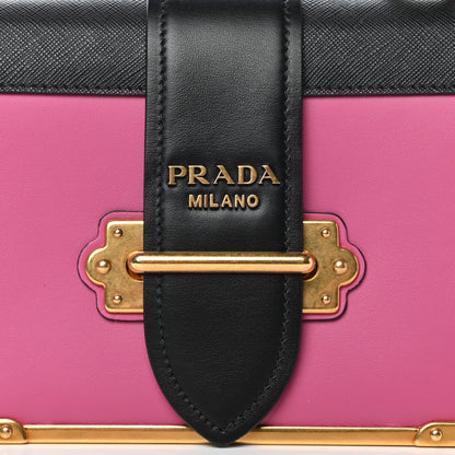 Prada City Calf Saffiano Cahier Bag Fuxia Black 11 of 12