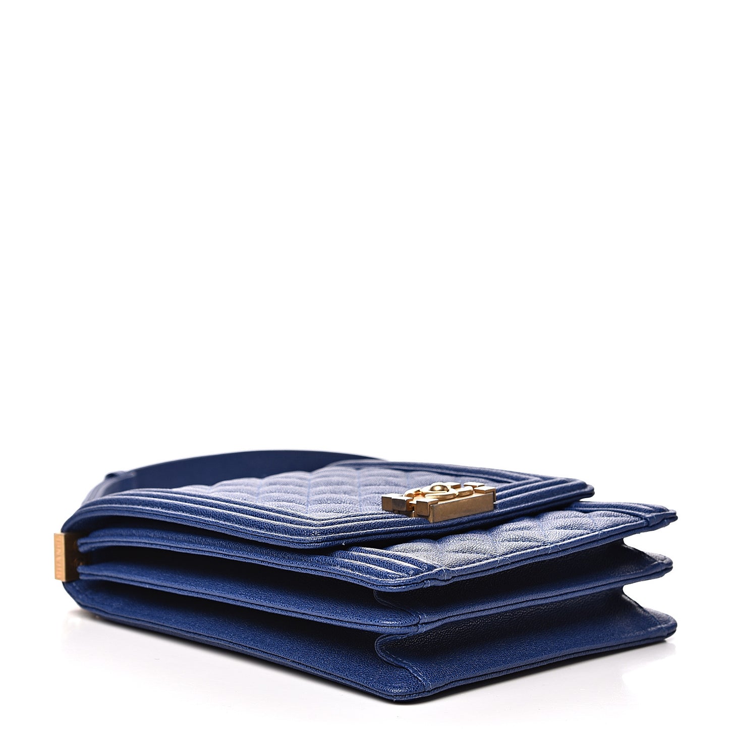 Caviar Quilted North South Boy Flap Blue