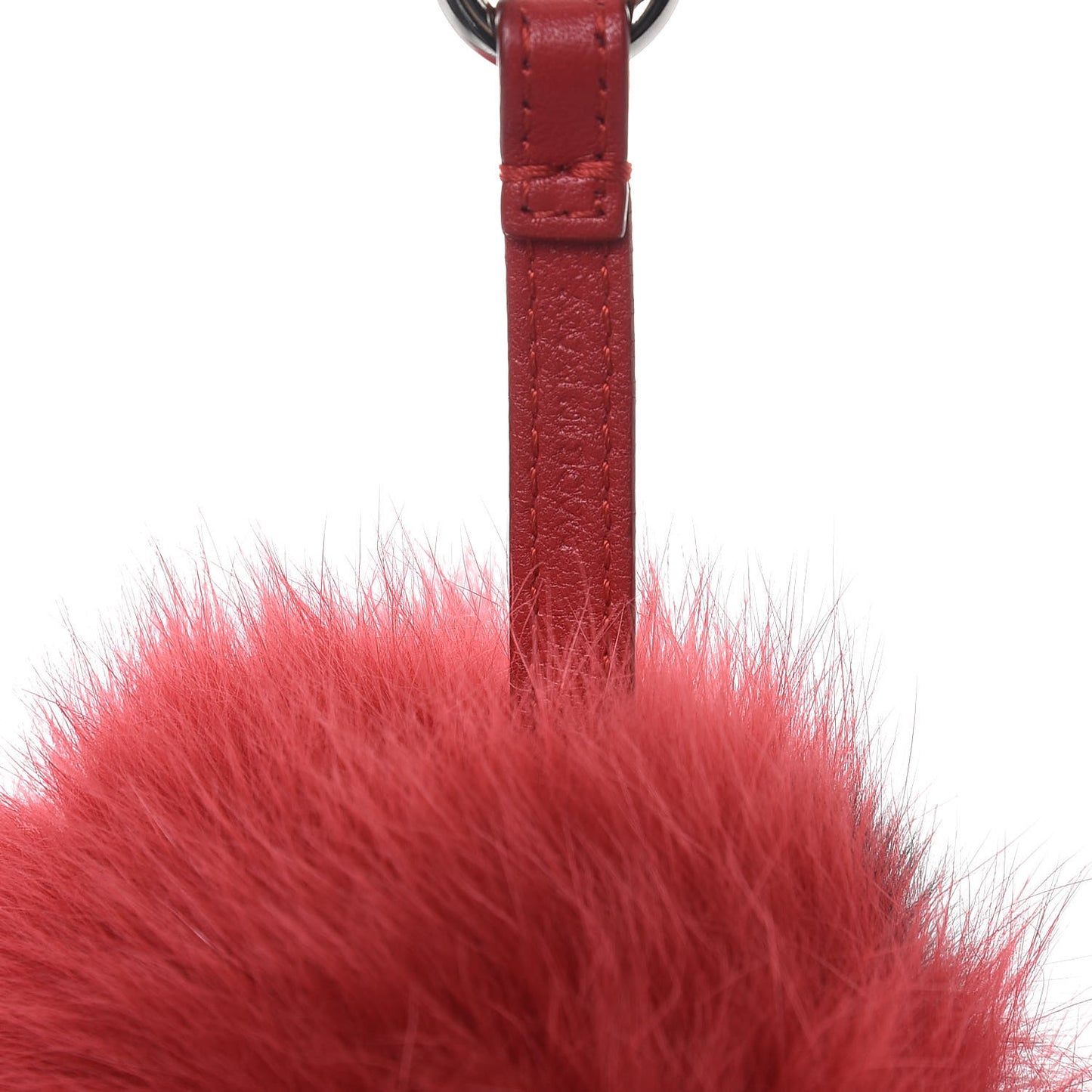 Fox Fur Shiny Nappa Bi-Color A ABCharm Bag Charm Rosso Chiaro Moro Strawberry