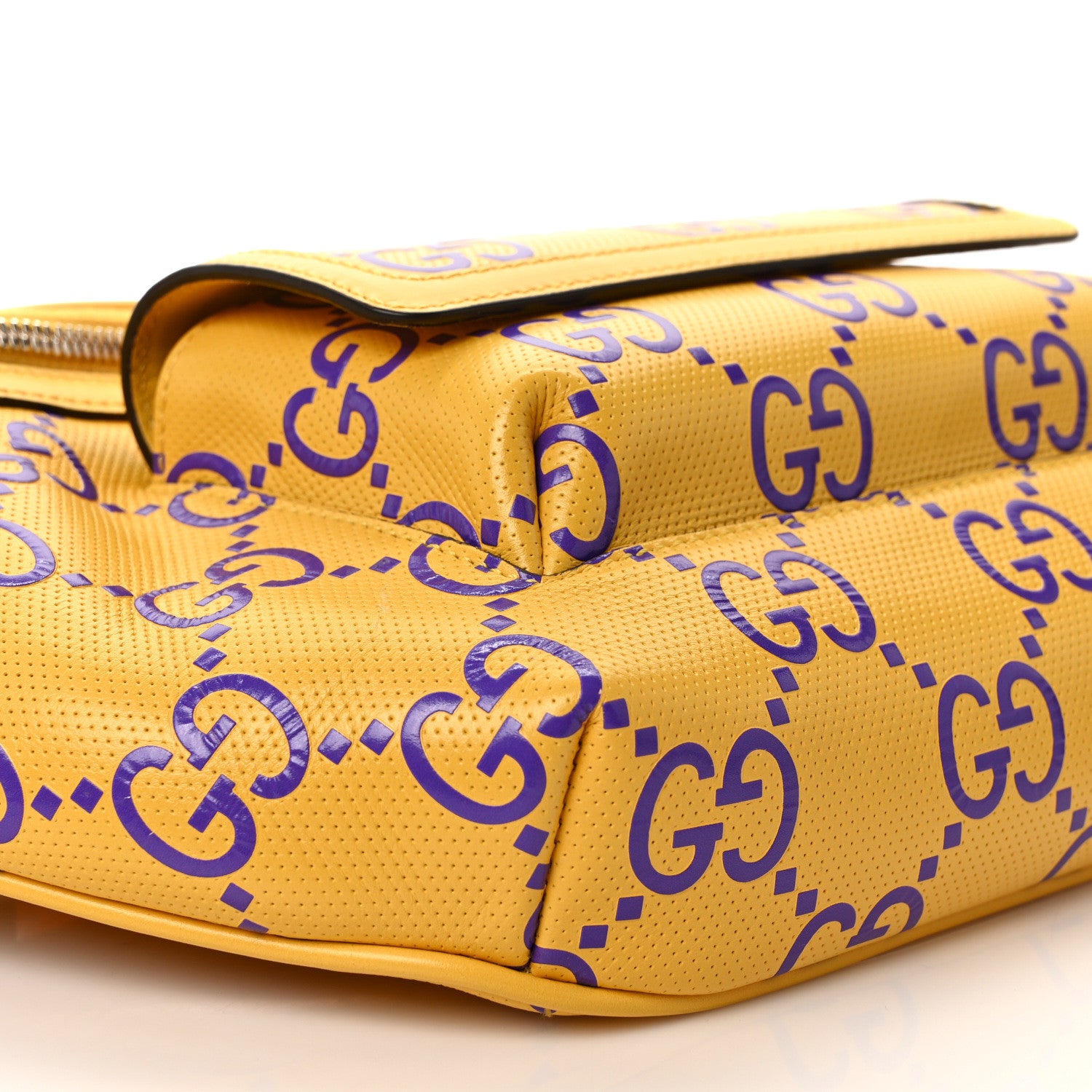 Gucci Calfskin GG Tennis Bi-Color Embossed Belt Bag Crop Purple 7 of 8