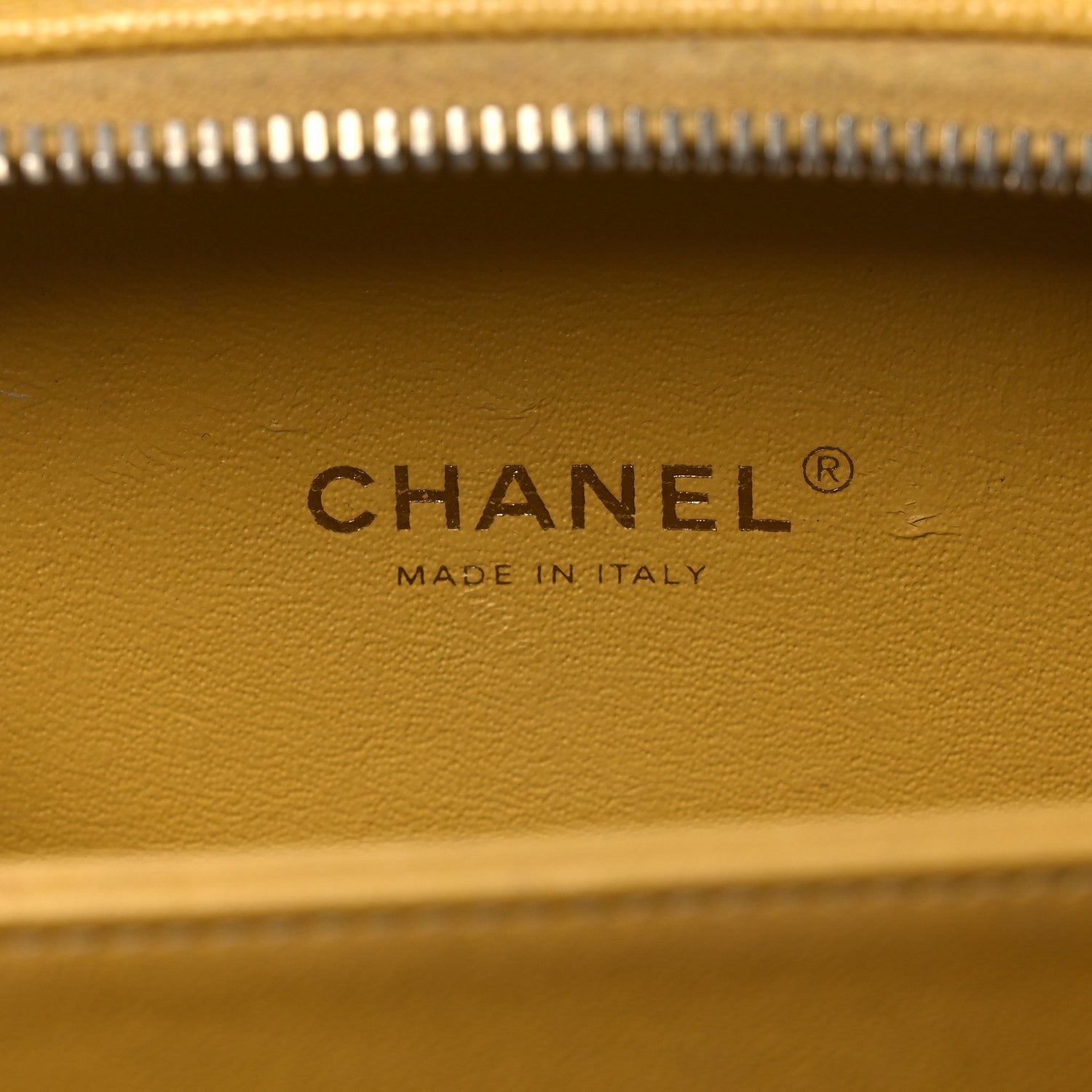 Chanel Caviar Quilted Small CC Filigree Vanity Case Yellow 6 of 13