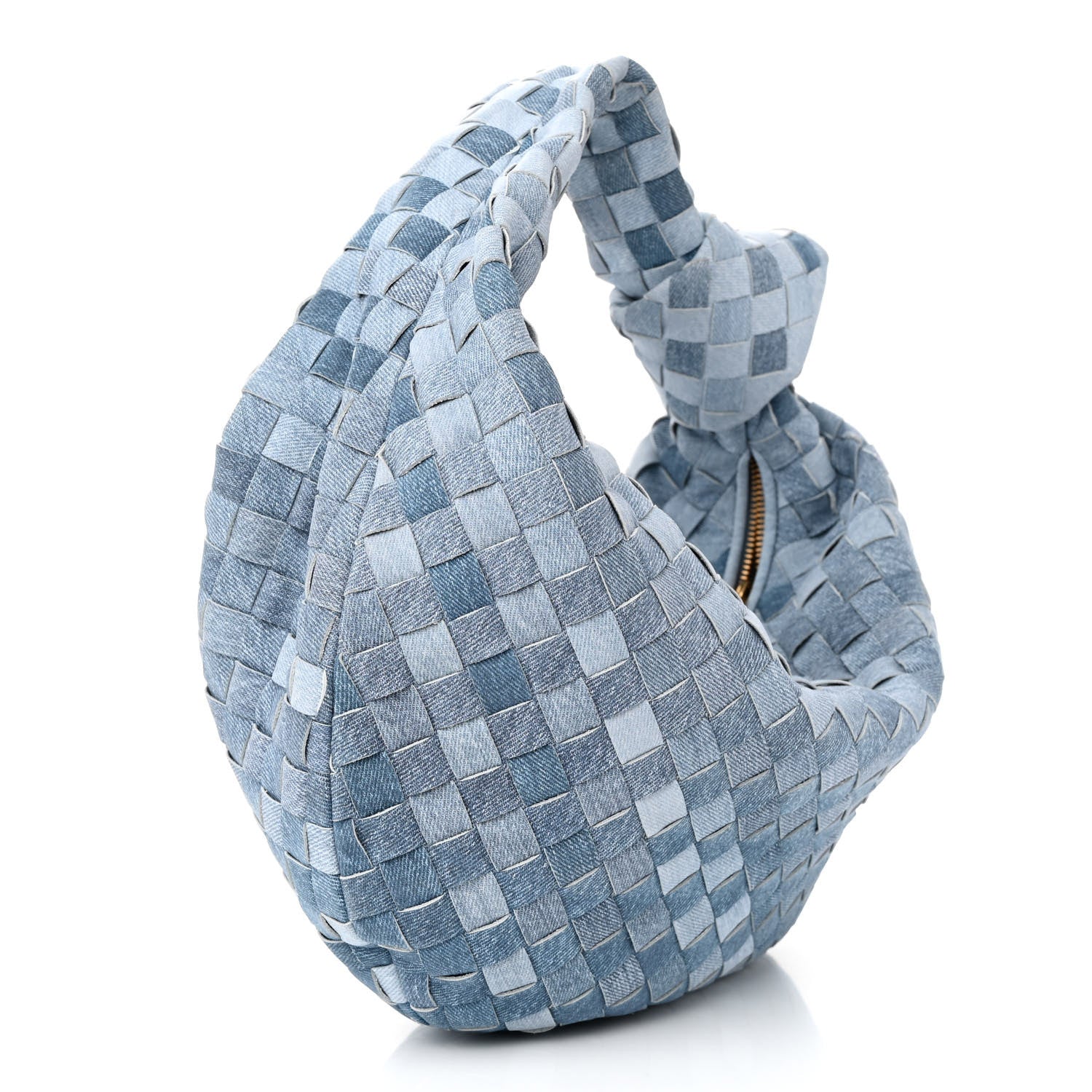 Bottega Veneta Nappa Denim Effect Intrecciato Teen Jodie Hobo Denim 3 of 11