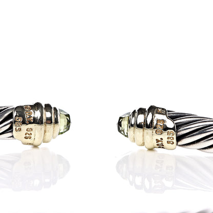 David Yurman Sterling Silver 14K Yellow Gold Peridot 5mm Cable Classics Bracelet 4 of 4