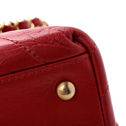 Chanel Aged Calfskin Chevron Quilted Small Coco Handle Flap Red 11 of 13