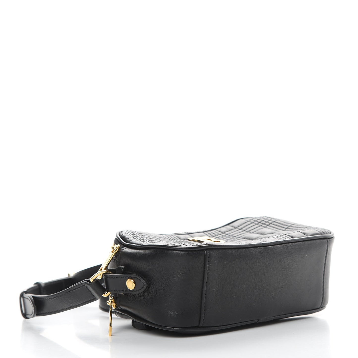 Lambskin Quilted Mini Camera Bag Black