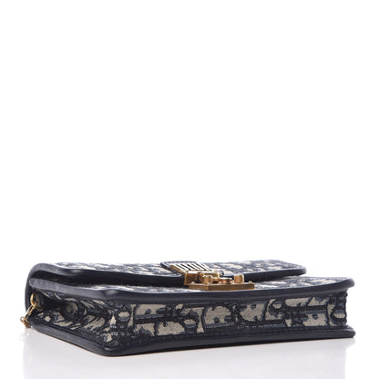 Christian Dior Oblique DiorAddict Wallet On Chain Clutch Navy Blue 4 of 9