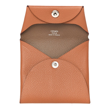 Hermes Evercolor Bastia Verso Coin Purse Gold Beige De Weimar 5 of 10