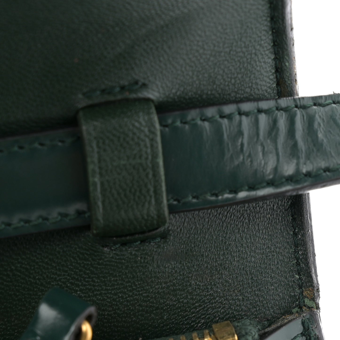 Spazzolato Calfskin Classic Box Medium Flap Bag Dark Green