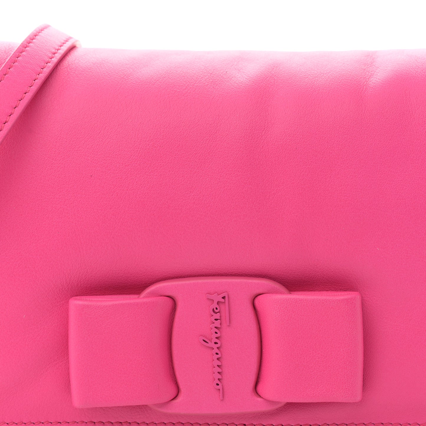 Calfskin Mini Viva Bow Shoulder Bag Hot Pink