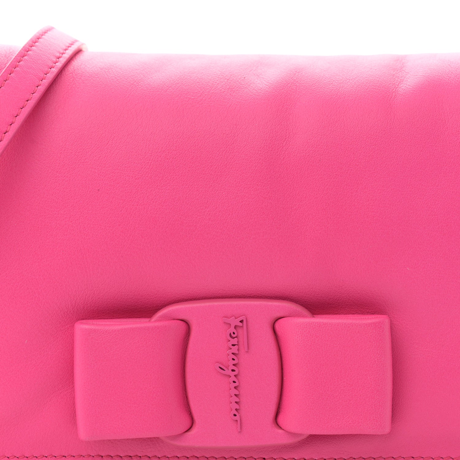 Salvatore Ferragamo Calfskin Mini Viva Bow Shoulder Bag Hot Pink 7 of 9