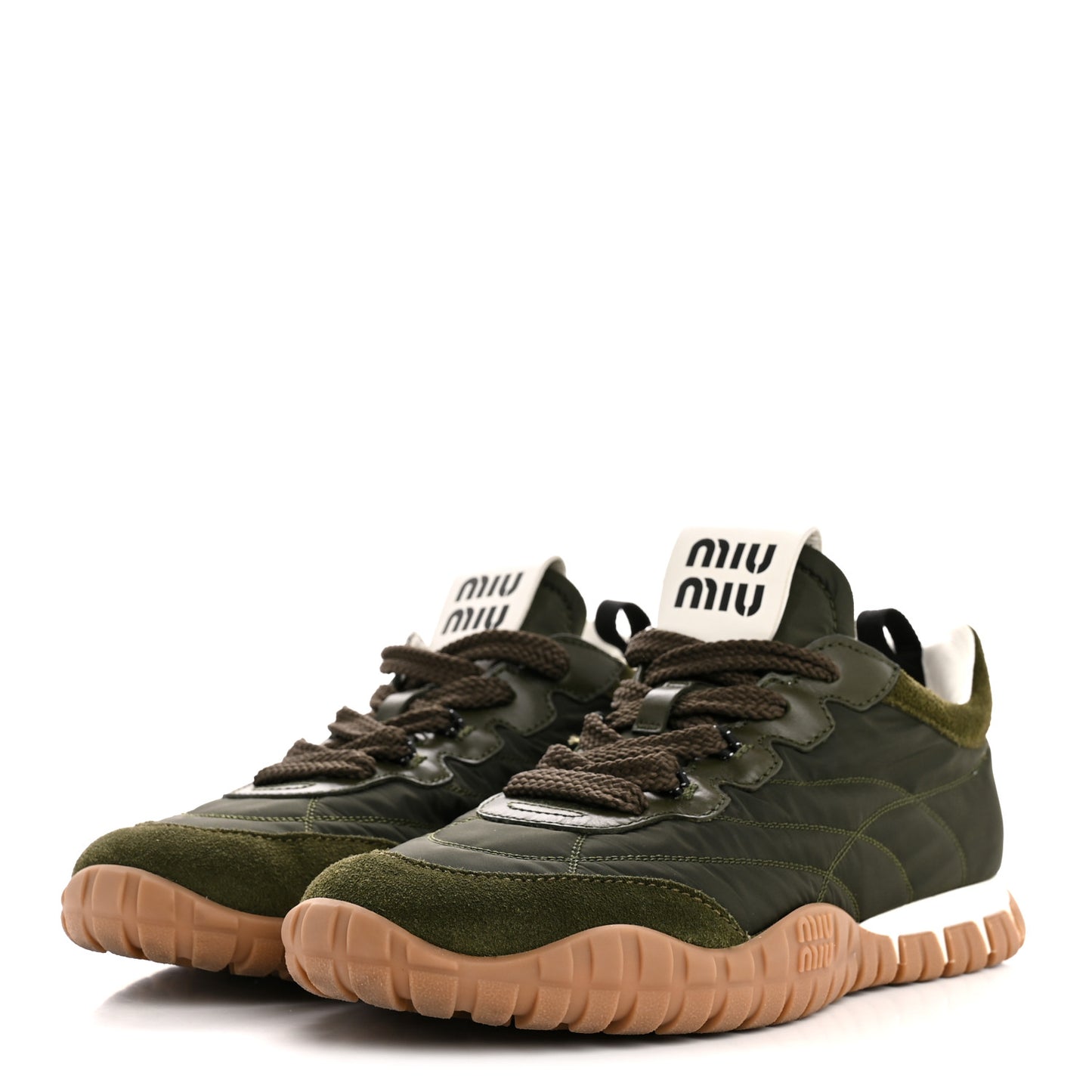 Nylon Scamosciato Suede Tyre Sneakers 38 Loden