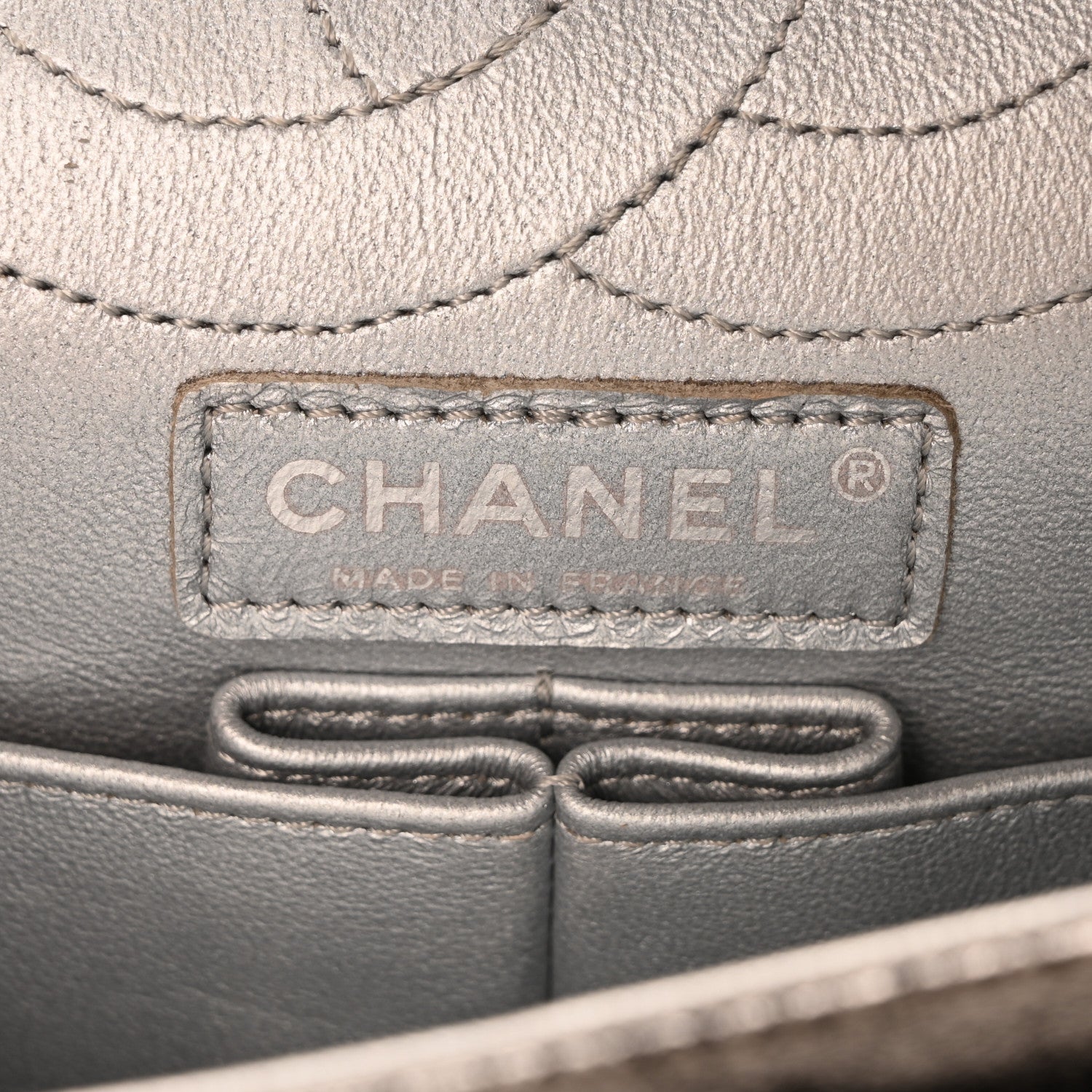 Chanel Metallic Caviar Quilted 2.55 Reissue 225 Flap Silver Black 6 of 10