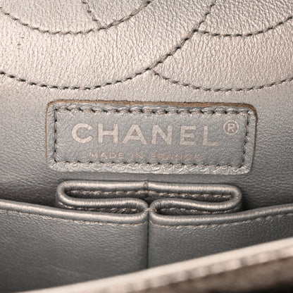 Chanel Metallic Caviar Quilted 2.55 Reissue 225 Flap Silver Black 6 of 10