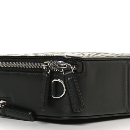 MCM Calfskin Logo Embossed Crossbody Black 7 of 11