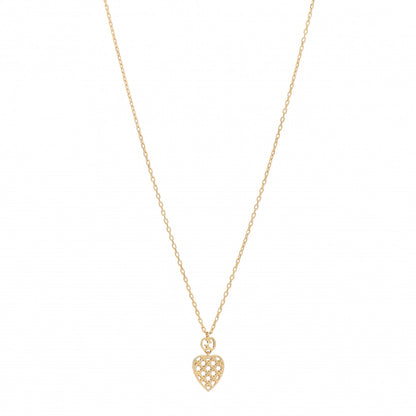 Gucci 18K Yellow Gold Diamantissima Heart Pendant Necklace 1 of 5