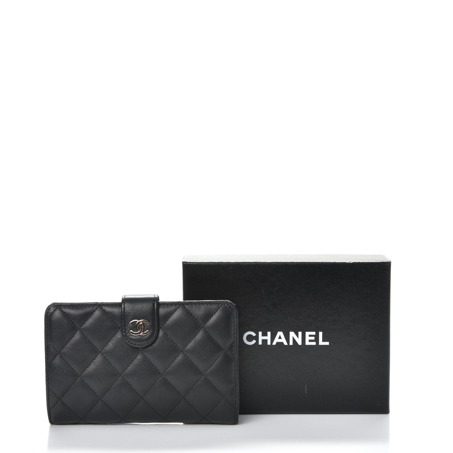Chanel Lambskin Quilted Zipped Pocket Wallet Black 9 of 9