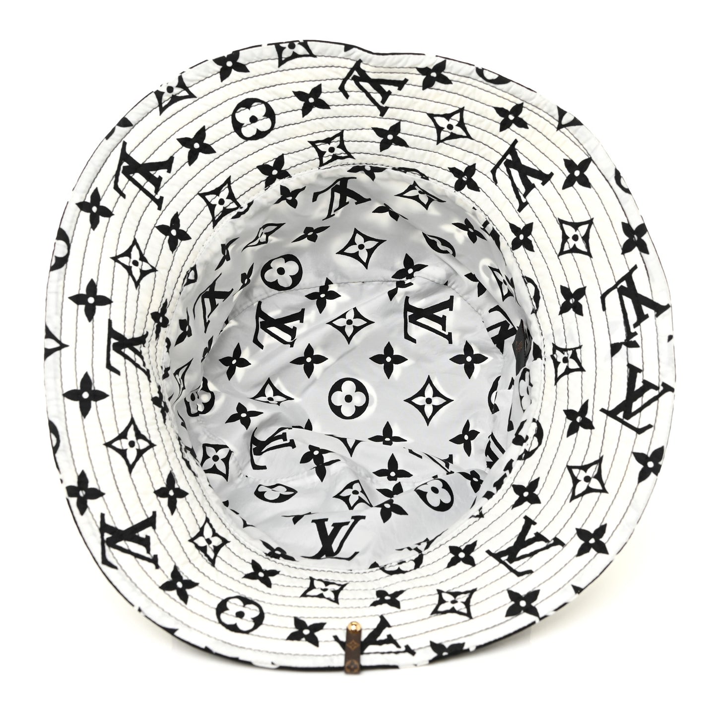 Nylon Monogram Reversible Bob Bucket Hat S Black White