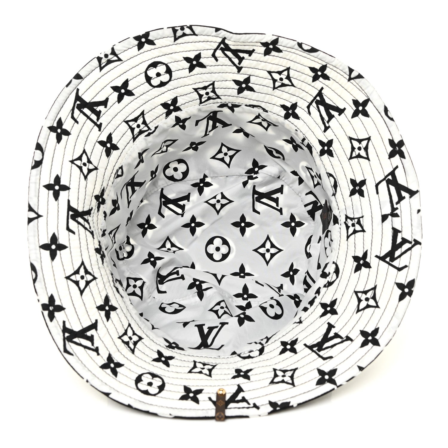 Louis Vuitton Nylon Monogram Reversible Bob Bucket Hat S Black White 3 of 5