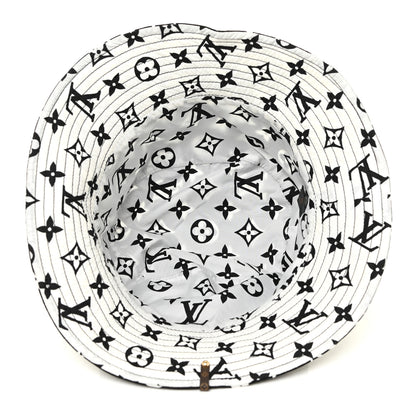 Louis Vuitton Nylon Monogram Reversible Bob Bucket Hat S Black White 3 of 5