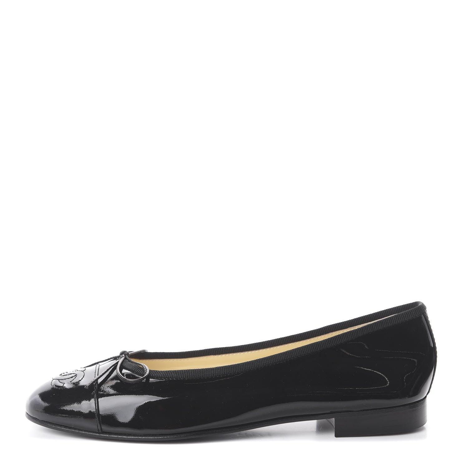 Chanel Patent CC Cap Toe Ballerina Flats 36.5 Black 1 of 7