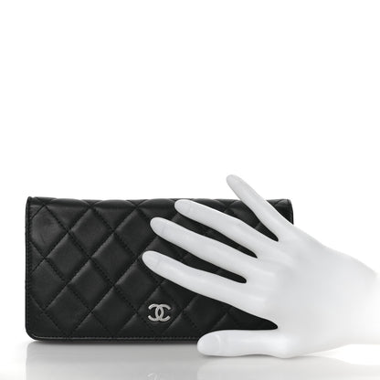 Chanel Lambskin Quilted Yen Wallet Black 2 of 9