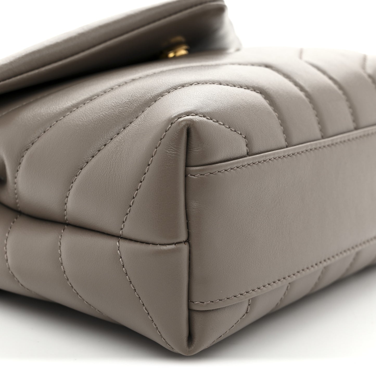 Calfskin Y Quilted Monogram Toy Loulou Crossbody Bag Greyish Brown