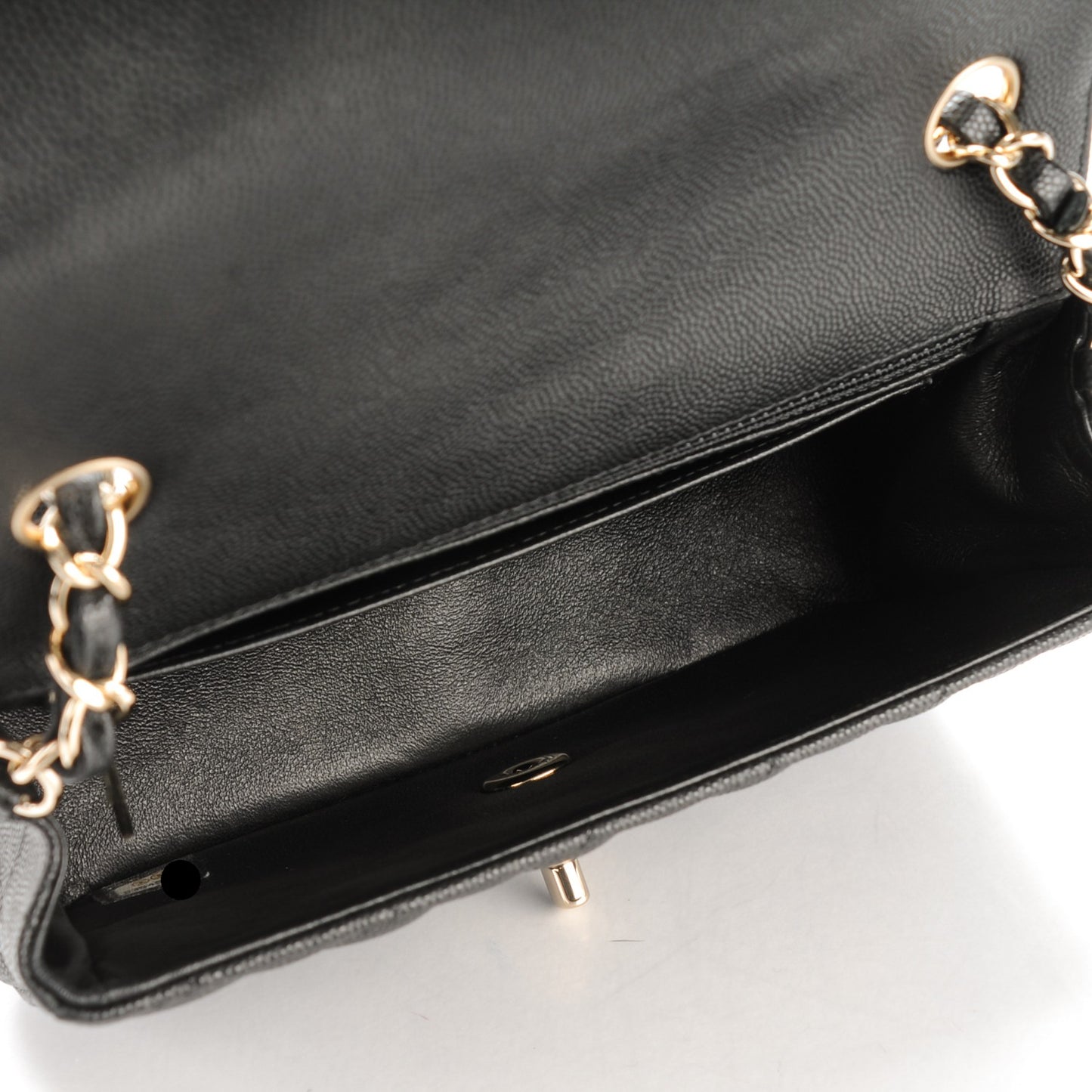Caviar Quilted Mini Rectangular Flap Black