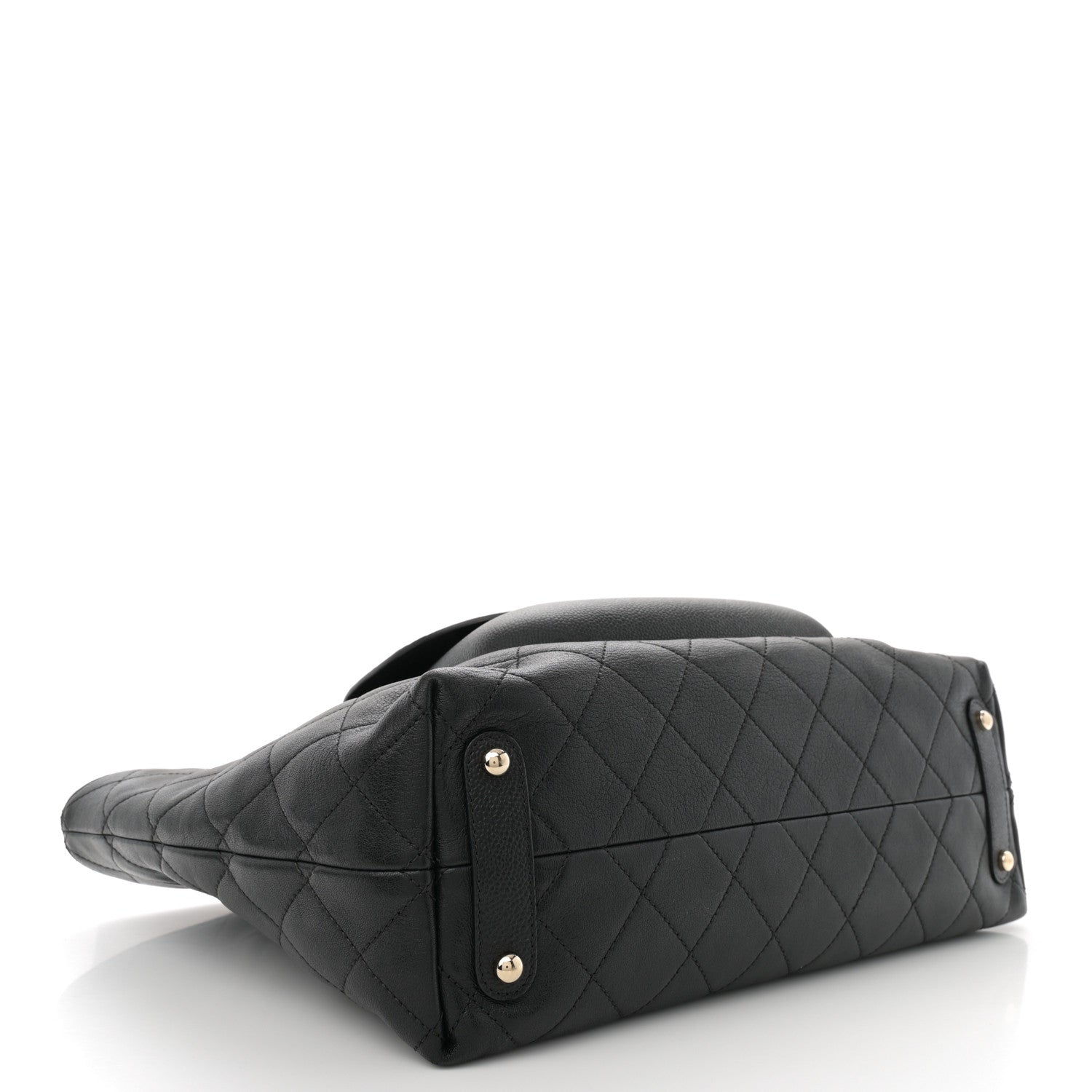 Chanel Sheepskin Caviar Quilted Large Shopping Tote Black 4 of 10