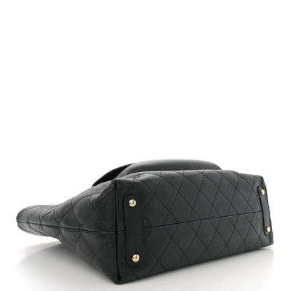 Chanel Sheepskin Caviar Quilted Large Shopping Tote Black 4 of 10