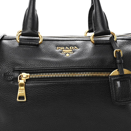 Prada Vitello Daino Shopping Satchel Black 7 of 9