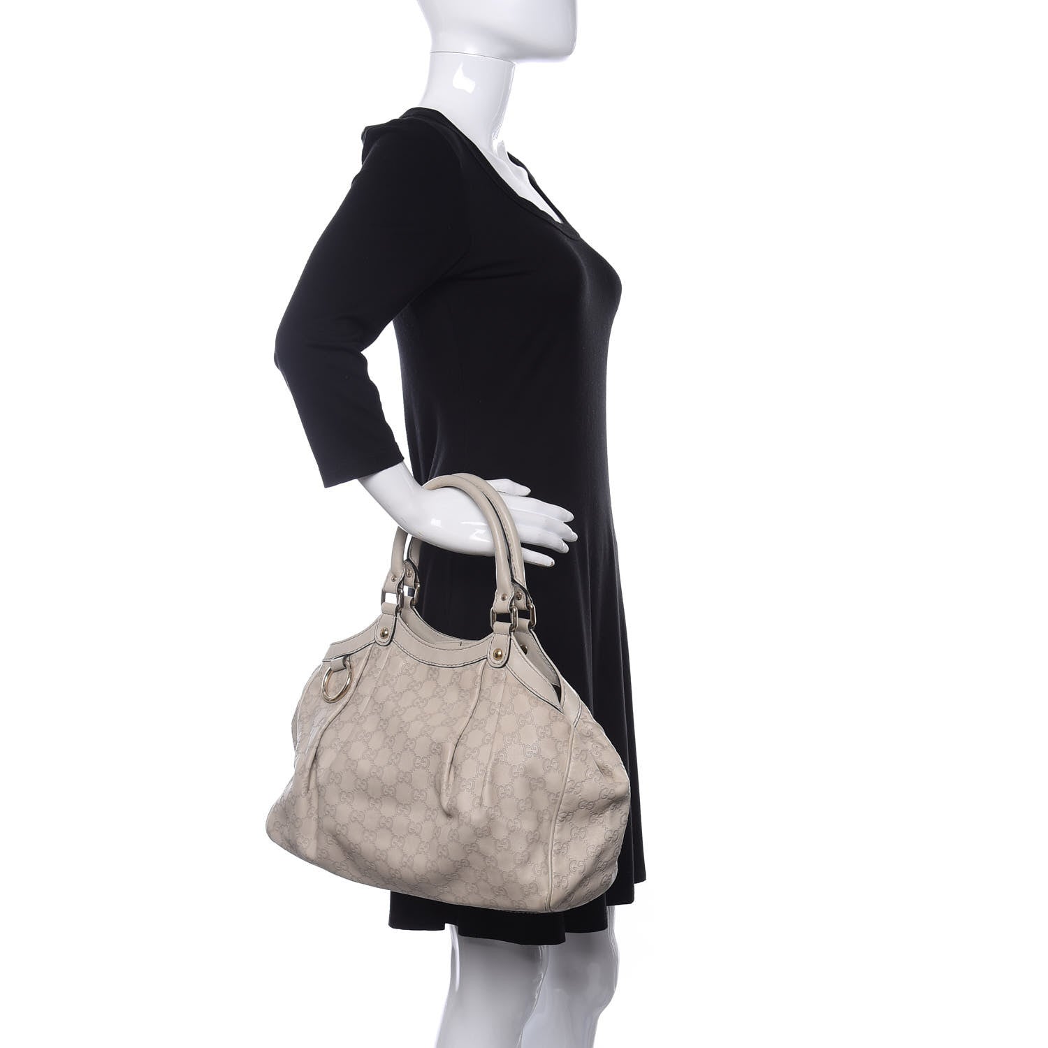 Gucci Guccissima Medium Sukey Tote Mystic White 2 of 14
