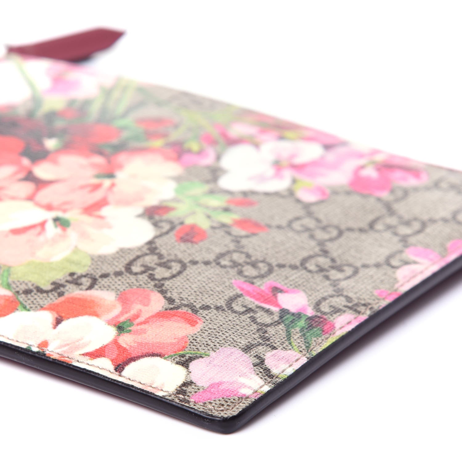 Gucci GG Supreme Monogram Blooms Small Zip Pouch Beige Multicolor Dry Rose 7 of 9