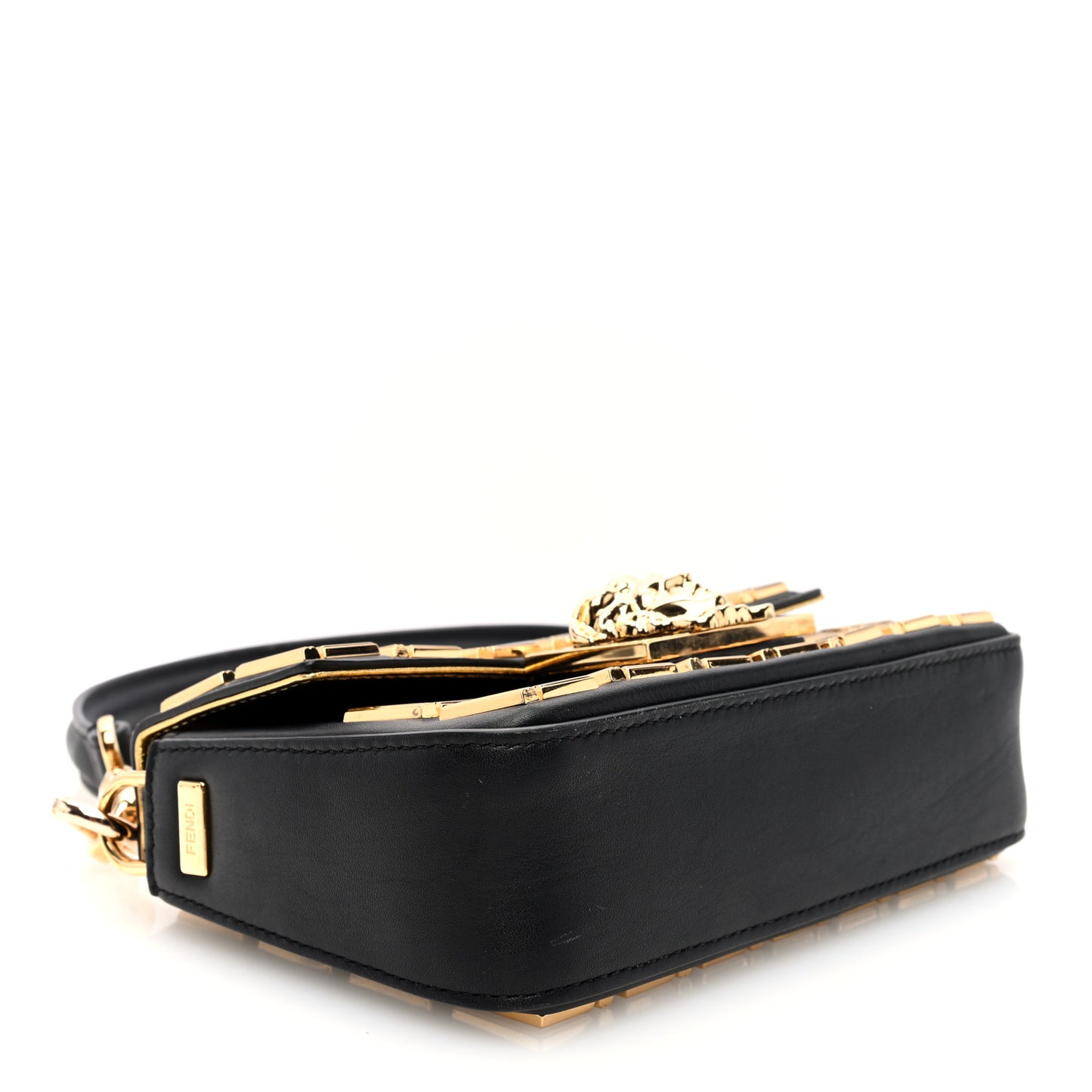 X VERSACE Calfskin Fendace FF Baguette Black