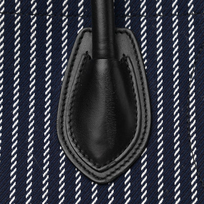 Celine Cotton Canvas Striped Medium Phantom Luggage Navy White 11 of 12