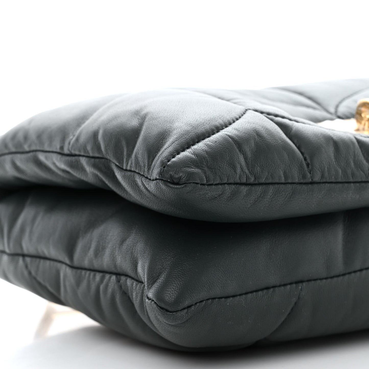 Nappa Pillow Quilted Little Softie Bag Green