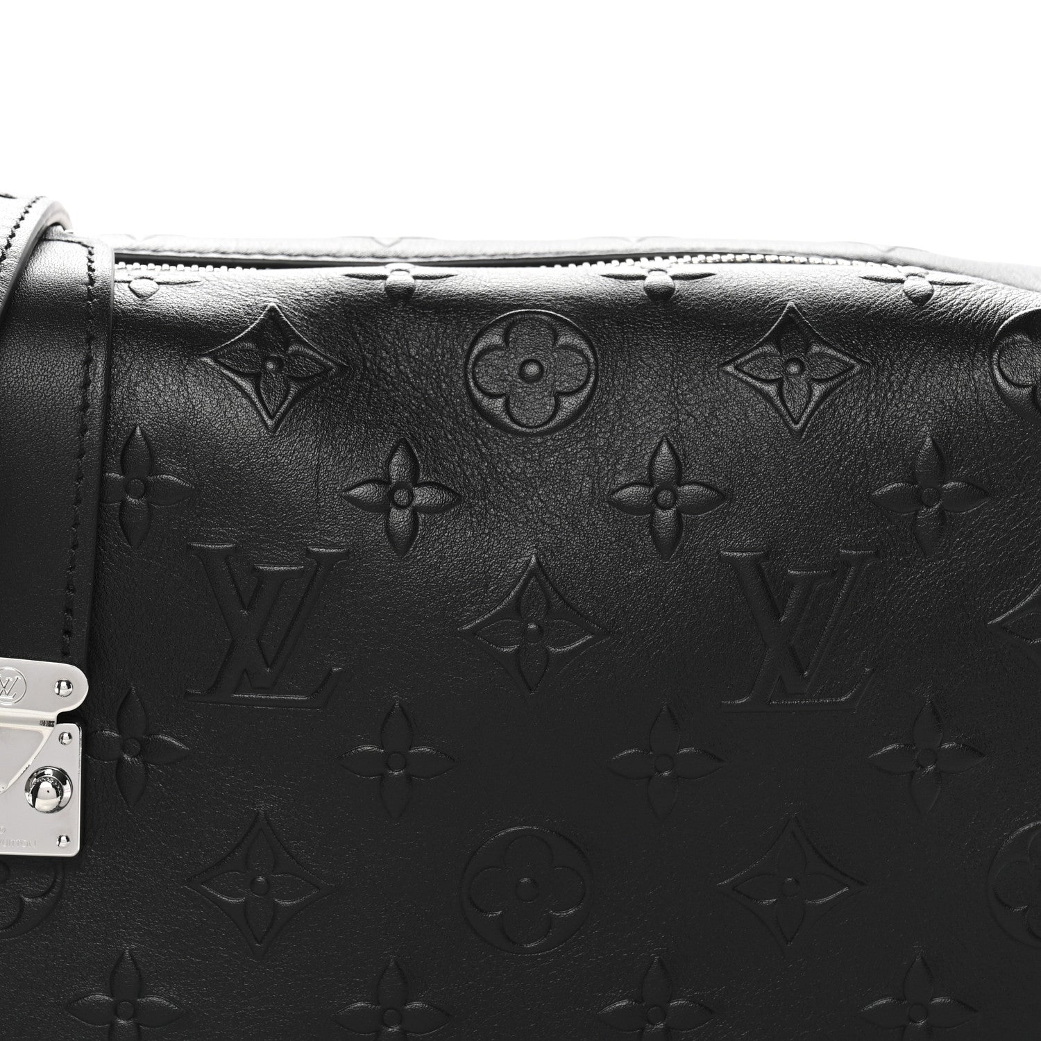 Louis Vuitton Calfskin Debossed Monogram Side Trunk Black 7 of 10