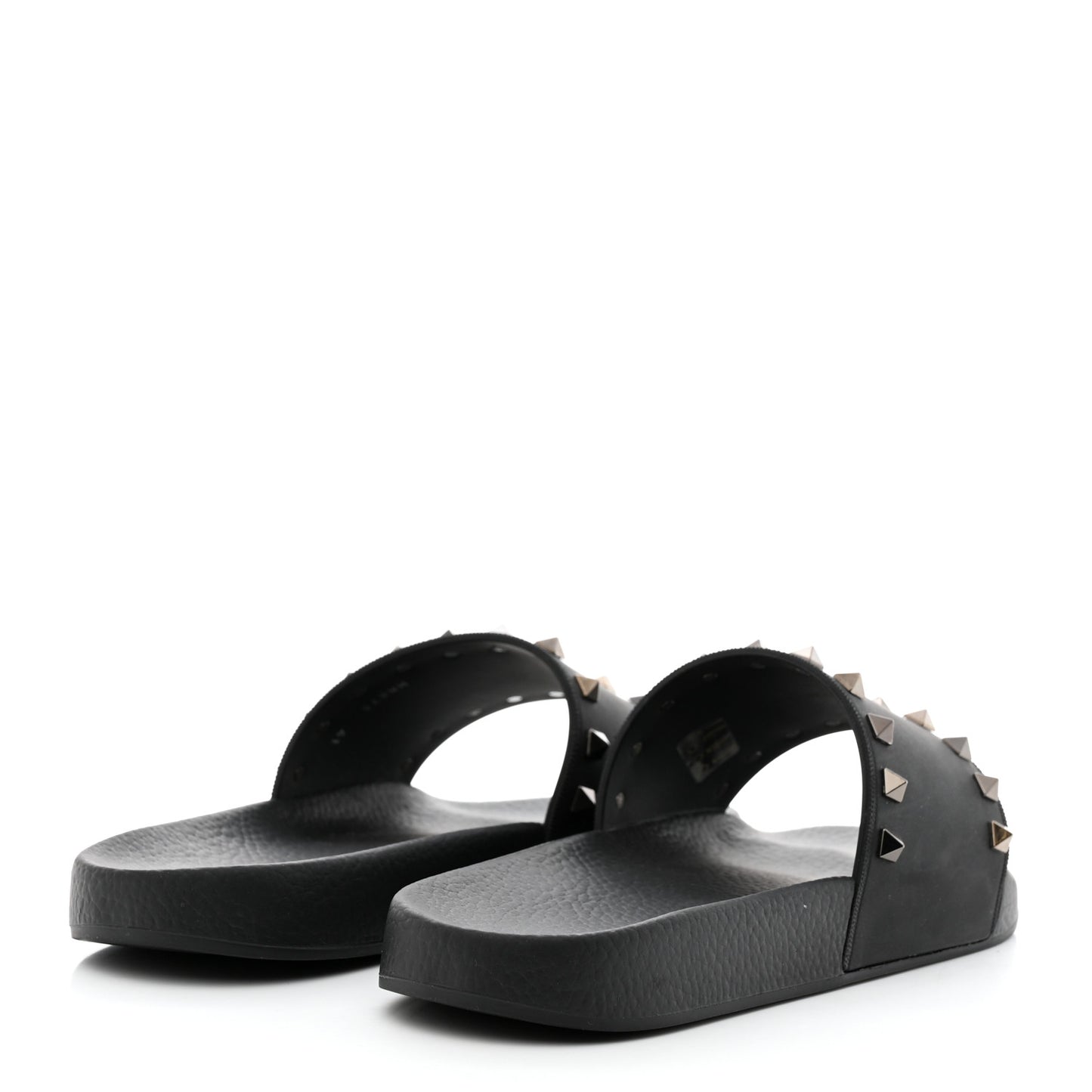 Rubber Rockstud Slide Sandals 41 Black