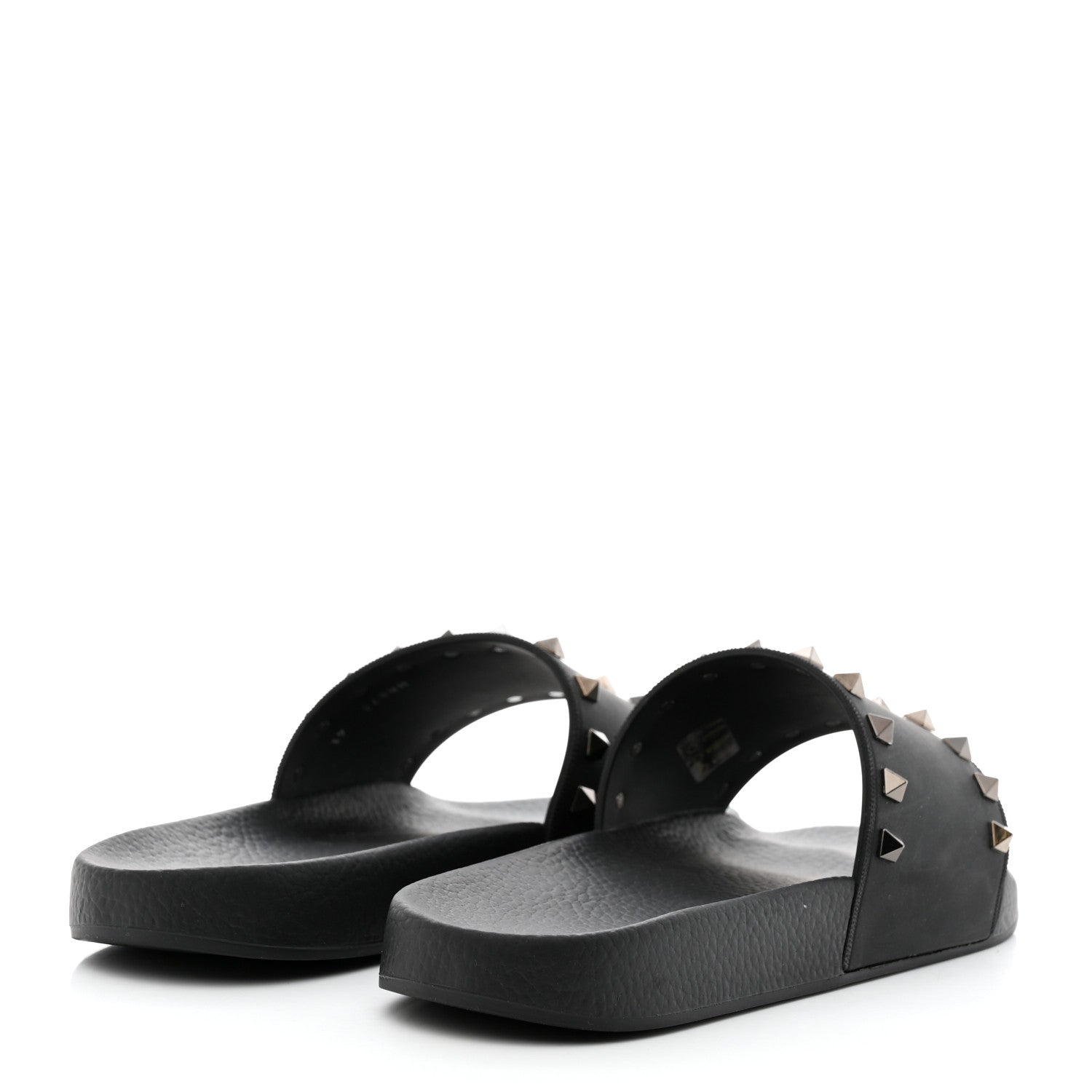 Valentino Garavani Rubber Rockstud Slide Sandals 41 Black 4 of 7