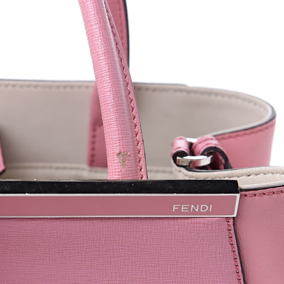 Fendi Vitello Elite Flamingo Mink Monster Charm Petite 2Jours Tote Pink Multicolor 12 of 16