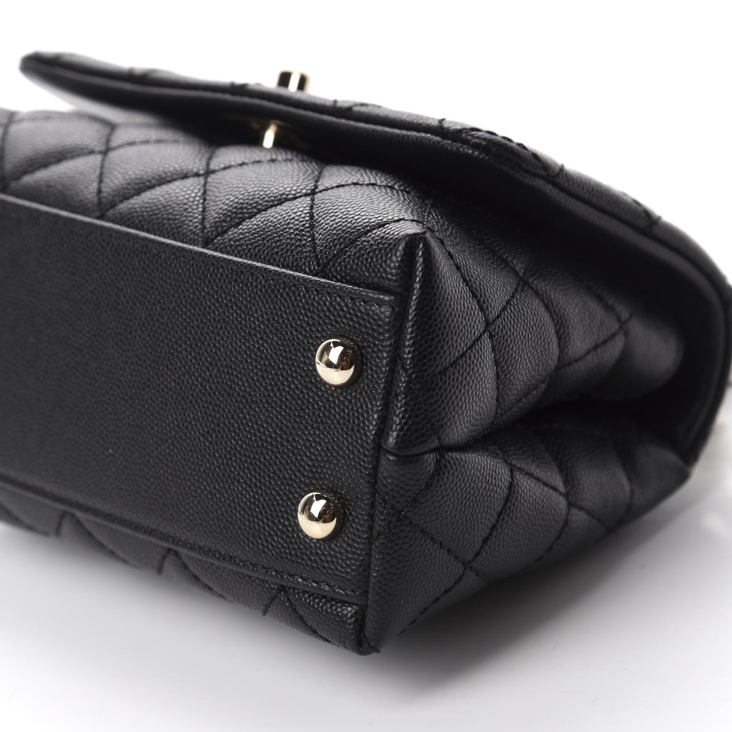 Caviar Quilted Extra Mini Coco Handle Flap Black