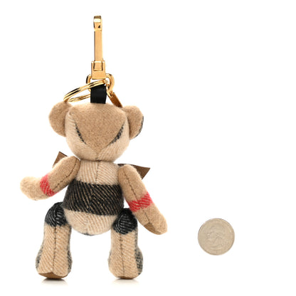 Burberry Cashmere Vintage Check Thomas Bear Bag Charm Camel 2 of 3